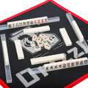 drizzle Travel Mini American Mahjong Set - 166 White Tiles Includes Jokers 0.8" White Melamine Material - with Racks Instructions and Panda Bag 2.20 Pounds