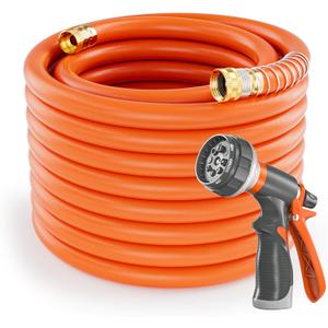 Garden Water Hose 200 ft x 3/4" for yard, Heavy Duty & Flexible
Lightweight, Kink-less, Hybrid Rubber Pipe, 600 PSI Burst, 3/4" Solid Brass Fittings, for Outdoor, Garden, Lawn & Backyard