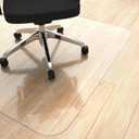 Yecaye Office Chair Mat for Hardwood Floor, Clear Computer Desk Chair Mat, PVC Heavy Duty Floor Protector for Rolling Chairs, Can't be Used on Carpet (Transparent, 48" x 48"), 48" x 48" Square
