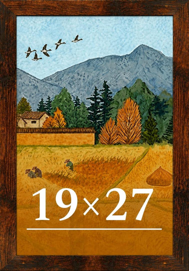 19x27 Picture Frame for Wall Display, 19x27 Brown Picture Frame with Shatter Resistant Plexiglass, Stable and Sturdy 19 x 27 Poster Frame for Wall Display, Handpicked Gift Collection, 1 Pack