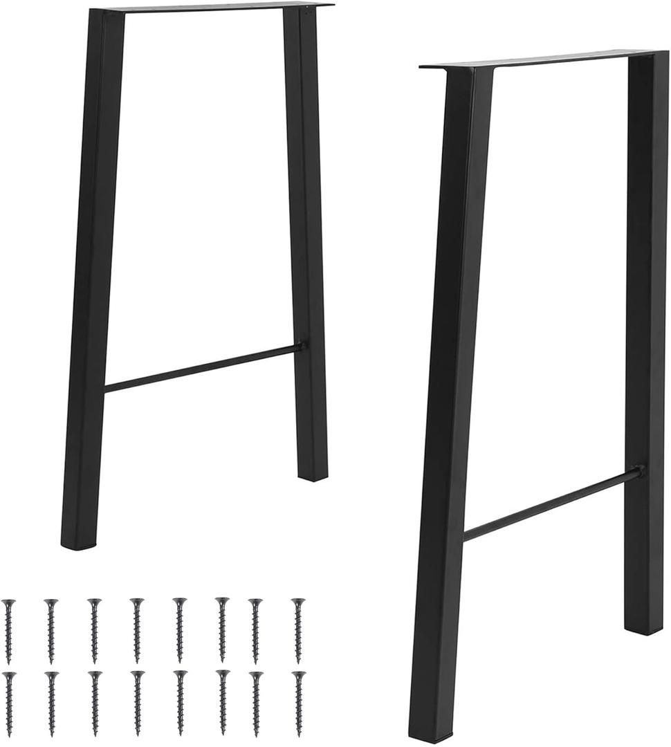TENGCHANG 40" Metal Dining Bar Table Desk Legs, Heavy Duty Home DIY Furniture Legs, Black, Set of 2