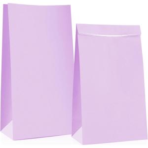 Oletx 30-Pack Purple Party Favor Paper Bags,9'' Wrapped Treat, Goodie,Candy, Paper Lunch Bags for Birthday Party, School Activities