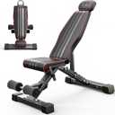 Yoleo Adjustable Weight Bench, 660LB Foldable Workout Bench with Extended Head/Neck Protection/Spine Support for Bench Press, Fast Folding Incline Decline Flat Bench (Dark)