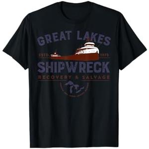 Vintage Design Great Lakes Shipwreck Recovery And Salvage T-Shirt XS