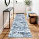 Non Slip Floor Runners for Dogs 2.6x8 Washable Runner Rug Abstract, Joint Support for Senior Dogs, Woven, Extra Grip Traction Runners for Hallway,Kitchen, Entryway,Blue