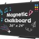 Lockways Magnetic Chalkboard 36 x 24 Inches, Aluminum Frame Large Blackboard, Hanging Chalk Board Wall Decor for Restaurant Menu, School, Office and Home