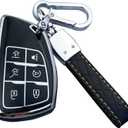 Key Fob Cover Case Compatible with Chevy 2021-2023 Suburban Tahoe GMC Yukon Buick Encore Avenir Accessories Shell (Black)