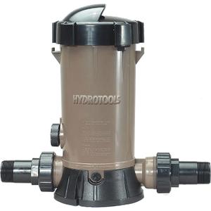 HYDROTOOLS By SWIMLINE 8750 Super Premium In-Line Automatic Chlorine Feeder Chlorinator Adjustable Output 9.0 Lbs Capacity | Universal Compatibility | Above Ground & Inground Swimming Pool Bromine