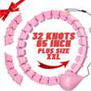 65inch 32 Knots Plus Size Quiet Weighted Hula Infinity Fitness Detachable Hoops Smart Silent Infinity Hula for Women 2 in 1 Waist and Abdominal Workout Hoop