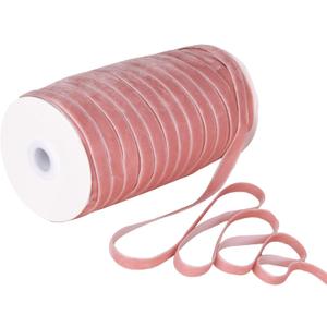Pink Velvet Ribbon 3/8'' 100 Yards Velvet Fabric Vintage Ribbon for Christmas Tree, Gift Wrapping, Flower Bouquet, Wreath Decorations, Bow Making (Pink, 3/8"-100 Yard)