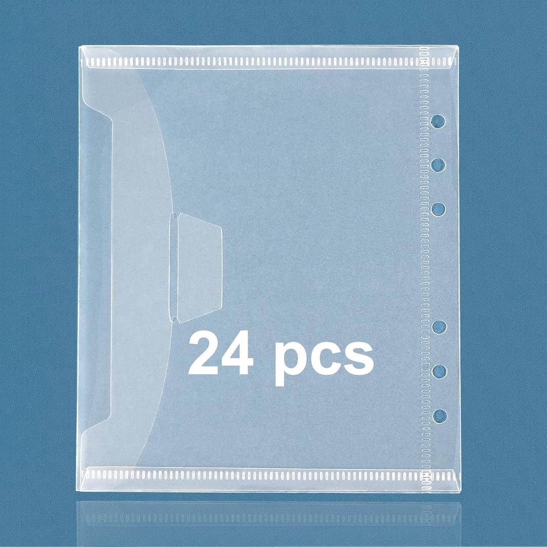 UNIMEIX 24 Pcs 2-in-1 Stamp and Die Storage Refill Pages Reusable Storage Cases Seal Bags Transparent Plastic Folders for Cutting Dies Stencil Embossing Crafts (6.3" x 7.6")