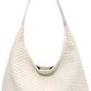 2026 Leather Tote Bag for Women Top-handle Shoulder Bag, Hobo Bags Large Capacity Soft Vegan Crossbody Handbag Underarm (White)