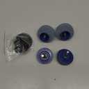 4PCS Lawn Mower Blade Sharpener, Double Layer Corundum Lawnmower Blade Sharpener, Universal Wear Resistant Mower Blade Sharpener for Any Power Drill/Hand Drill, Including Blade Balancer (Blue)