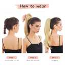 Ponytail Extension,Hair Extension Ponytail 20" Long Claw Hair Extension Synthetic Wavy Straight Hairpieces Ponytail Clip in Ponytail Wig Daily Fluffy Pony Tail for Women(Light Honey Blonde)