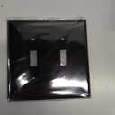 ENERLITES Mid-Size Toggle Light Switch Wall Plate, Midway Size 2-Gang 4.88" x 4.92", Unbreakable Polycarbonate Thermoplastic, UL Listed, 8812M-BK-5PCS, Black (5 Pack)