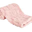 Yurhap Fleece Baby Blanket Heart Checkered Blanket, Ultra Soft Cozy Baby Blankets for Girls Boys, Fluffy Infant Toddler Newborn Receiving Blankets for Crib Stroller 30”×40” (Light Pink)