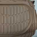 Motor Trend FlexTough Deep Dish All-Weather Floor Mats, Waterproof Trim-To Fit Mats for Cars, Trucks, SUVs - Universal Automotive Floor Liners, Car Accessories, Brown