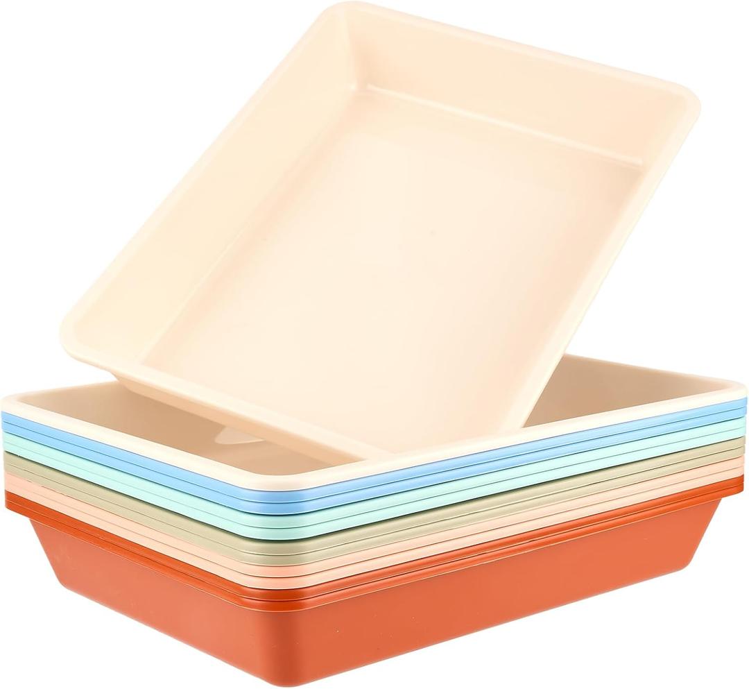 Defresit 12 Pcs Letter Size Flat Storage Paper Trays for Classroom