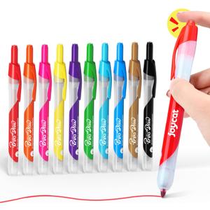 JoyCat Click & Draw Washable Markers for kids with Retractable Tips,10 Colors Markers Set,retractable marker for Toddlers Kids, Ideal arts & crafts supplies,coloring markers,Holiday Gifts for Kid.