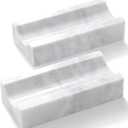 Marble Rolling Pin Holder,Rolling Pin Display Rack,Suitable for Storing Rolling Pin,Pizza Roller,Spoon,Knive,Fork and Other Kitchen Utensils,Set of 2(White Grey)