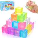 30 Pack Mini Ice Cube Squishy Fidget Toys for Kids and Adults, Mini Stress Cube Squeeze Toys, Square Stress Balls Sensory Toys for Anxiety Relief, Treasure Box Toys Classroom Prizes Party Favors