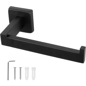 NearMoon Bath Square Toilet Paper Holder, Premium SUS304 Stainless Steel Rustproof Wall Mounted Toilet Roll Holder for Bathroom, Kitchen, Washroom (Matte Black)