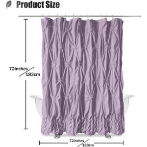 Seasonwood Lavender Shower Curtain Purple Farmhouse Luxury Handmade Decorative Pretty Shower Curtain Lilac Machine Washable, Modern Home Bathroom Décor Bathtub Privacy Screen,Heavy Duty 72x72 inch