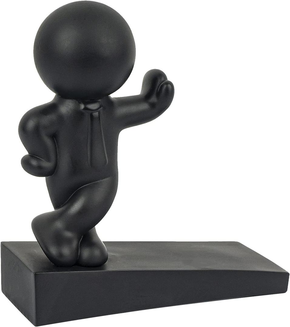 Cute Door Stop, Decorative and Sturdy, Well Designed Door Stopper, Effective to Hold Your Door Open, 1 Pack, Black (Patented)