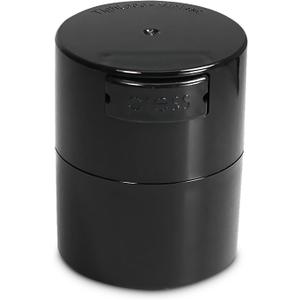 TIGHTPAC MINIVAC Portable Vacuum Seal Airtight Container – Keeps Coffee Beans, Grounds, Tea, Spices & Herbs Fresh Longer – Travel-Ready, NSF-Certified Food-Grade Storage, 10 to 30 Grams, Black Pearl