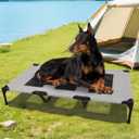 Elevated Dog Cot Bed with Durable Steel Frame&Breathable Mesh Cooling Surface, Easy to Clean, Raised Dog Cot Bed for Indoor&Outdoor Use,49x32x8 InchesGrey Dog Bed,Size L.