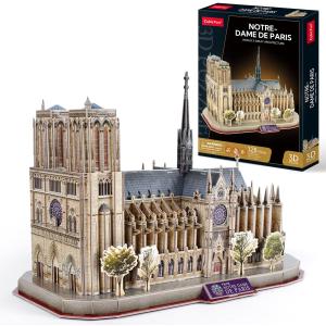 CubicFun 3D Puzzles for Adults Notre Dame de Paris Model Kits 128 Pieces, Puzzle for Kids Ages 8-14 Arts and Crafts Birthday Gifts for Kid Ages 8-12