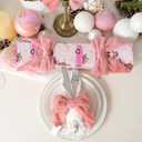 AIMUDI Pink Fur Bows 5''6'' Christmas Bows for Gift Wrapping Present Bows Faux Fur Bows for Christmas Trees Fireplaces Wreaths Crafts Home Outdoor Winter Decoration, 12 PCs
