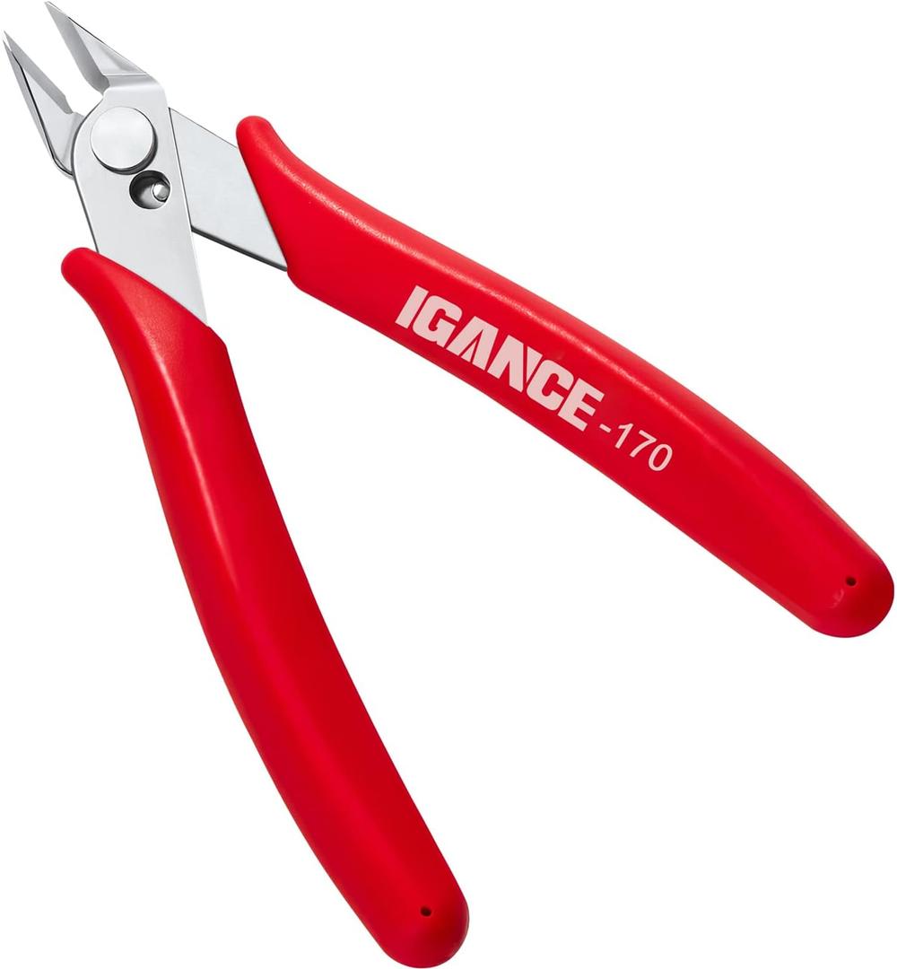 IGAN-170 Wire Cutters, Precision Electronics Flush Cutter, One of the Strongest and Sharpest Side Cutting pliers with an Opening Spring, Ideal for Ultra-fine Cutting Needs. (Pack 1)