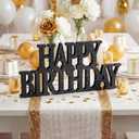 Novabright Happy Birthday Sign Centerpieces for Table Birthday Party Decorations for Women Bday Birthdays Themed Celebration Party Supplies(Black,Glitter)