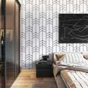 Black and White Wallpaper Peel and Stick Wallpaper Modern Geometric Removable Wall Paper Stripe Contact Paper for Cabinets Shelf Liner Bathroom Vinyl Roll Self Adhesive 17.7"x118" Renter Friendly
