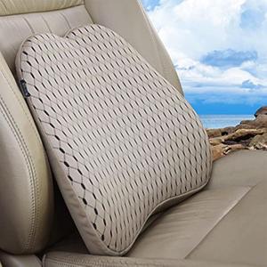 3 Pcs Memory Foam car Lumbar Support Pillow - Memory Foam Back Cushion - Used for car Seats, Office Chairs, recliners, Sofas, etc. (Beige and Black)