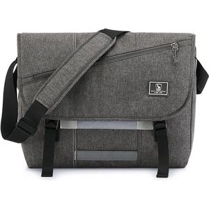 OIWAS Messenger Bag for Men, 14 Inch Laptop Crossbody Bags Women Casual Satchel Shoulder Bag College Travel Office Briefcase (Grey)