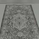 jinchan Runner Rug 2x6 - Kitchen Machine Washable Vintage Floral Non-Slip with Rubber Backing Ultra-Thin Low-Pile Carpet Runner for Hallway Entryway Bedroom Laundry Room (2x6ft,Light Grey) 
