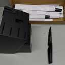 Knife Set, 15-Piece Kitchen Knife Block Sets with Built-in Sharpener, German Stainless Steel Knife Block Set, Dishwasher Safe (Silver/Black)