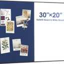 ARCOBIS Cork Board White Board Combo for Wall
30"X20" Linen Bulletin Board Whiteboard, Magnetic Dry Erase Corkboard for Home, Office, School, Blue