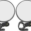 Bike Mirrors,Tunable Rear View Mirror, Wide Angle Round Scooter Rearview Mirror,Universal Shockproof Rear View Mirror for most mobility scooters and Wheelchair - 2 Pieces