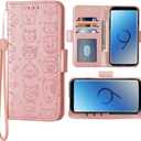 Compatible with Samsung Galaxy A01 Core/M01 Core Wallet Case Wrist Strap Lanyard Leather Flip Cover Card Holder Stand Phone Cover for Glaxay A01Core Ao1 A 01 Gaxaly 01A A013M 2020 Rose Gold