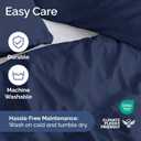 Duvet Cover Cal King Size Set - Extra Soft Cal King Duvet Cover 104" x 98" with 2 Pillow Shams - Hotel Luxury, Easy Care & Fade Free w/ Zipper Closures & Ties - Comfy, Cozy & Breathable (Navy Blue)