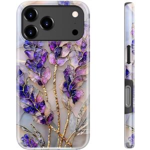 bemal for iPhone 17 Pro Case Cute,Aesthetic Vintage Purple Lavender Girly Shell,Compatible with Magsafe,Trendy Unique Cool Retro Western Protective Slim Silicone Phone Cover for Women Girls