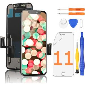Yodoit for iPhone 11 Screen Replacement Kit Full HD COF LCD Display 3D Touch Digitizer Frame Full Assembly with Repair Tool for Model A2111, A2223, A2221 Black 6.1inch
