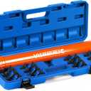 Inner Tie Rod Removal Tool Set Automotive Inner Tie Rod Tool Kit with 12 Crowfoot Adapters, 1/2 Inch Drive Tube for the ball head inside the steering wheel, steering wheel lever wrench set