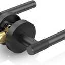 Amerdeco 1 Pack Matte Black Passage Door Handles,Heavy Duty Non-Locking Door Lever for Hall, Closet,Office Area, Shopping Malls AM0027