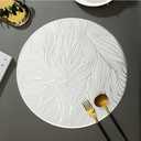 pigchcy Leaf 15 inches Silver Placemats Set of 6 Washable Holiday Decoration Indoor Outdoor, Waterproof Non Slip Party Birthdays Weddings Centerpiece Dinners