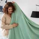 Fleece Throw Blanket for Couch and Bed, 50x60 Inches Soft Cozy 3D Decorative Jacquard Flannel Blankets, Lightweight Fuzzy Warm Throws for Sofa, All Seasons,Sage Green - Wave