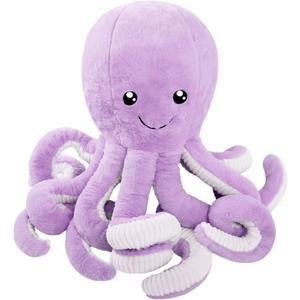 DENTRUN Octopus Stuffed Animals, Giant Octopus Plush Doll Play Toys for Kids Girls Boys Adults Birthday Xmas Halloween Present Stuffed Sea Animals Plushie, 7/16/24/32 Inches, 5 Colors (Purple)